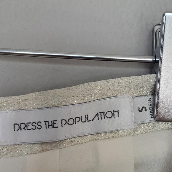 Dress the Population Metallic Pleated Mini Skirt Size Small - Picture 7 of 8